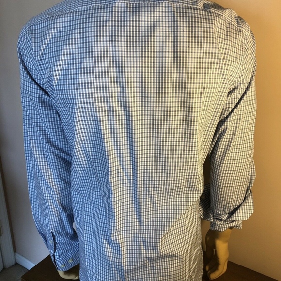 Banana Republic Slim Fit Non Iron Blue Check Shirt - Picture 2 of 3